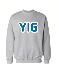 ADULT YIG Blue Twill Crewneck - Hanes F260 Light Steel