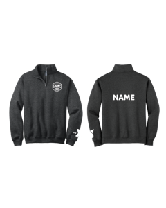 Spring Lake Badge 1/4 Zip w/ Name - Jerzees 995MR Black Heather