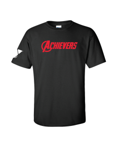 ADULT Achivers Swag Shirt w/ Red Text - Gildan 64000 Black