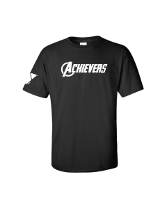 ADULT Achivers Swag Shirt w/ White Text - Gildan 64000 Black