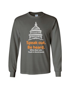 ADULT White Bear YIG 2019 Long Sleeve - Gildan 2400 Charcoal