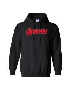 ADULT Achivers Swag Shirt w/ Red Text Hoodie - Gildan 18500 Black