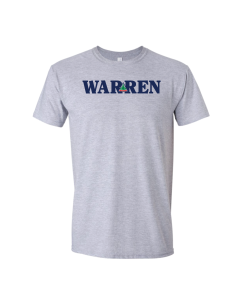 Camp Warren Retro Full Color Tee - Gildan 64000 Sport Grey