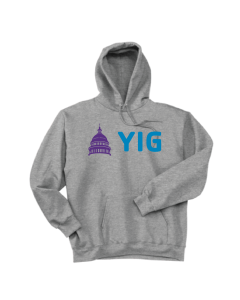 ADULT YIG Capital Hoodie Purple Blue - Hanes F170 Steel Grey