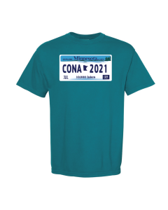 ADULT CONA YIG 2021 Minnesota License Plate - Comfort Colors 1717 Topaz Blue
