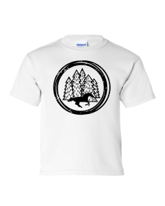 YOUTH Gathering Pines Horse Tie Dye Tee - Gildan 2000B White