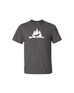 ADULT Gathering Pines Horse Tee - Gildan 2000 Charcoal 