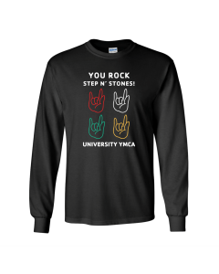 You Rock Step N' Stones Long Sleeve - Gildan 2400/2400B Black