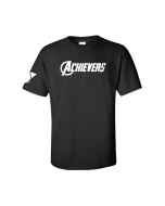 ADULT Achivers Swag Shirt w/ White Text - Gildan 64000 Black