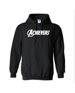 ADULT Achivers Swag Shirt w/ White Text Hoodie - Gildan 18500 Black